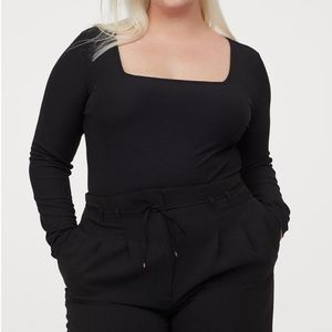 H&M+ | Ribbed Jersey Bodysuit 3x